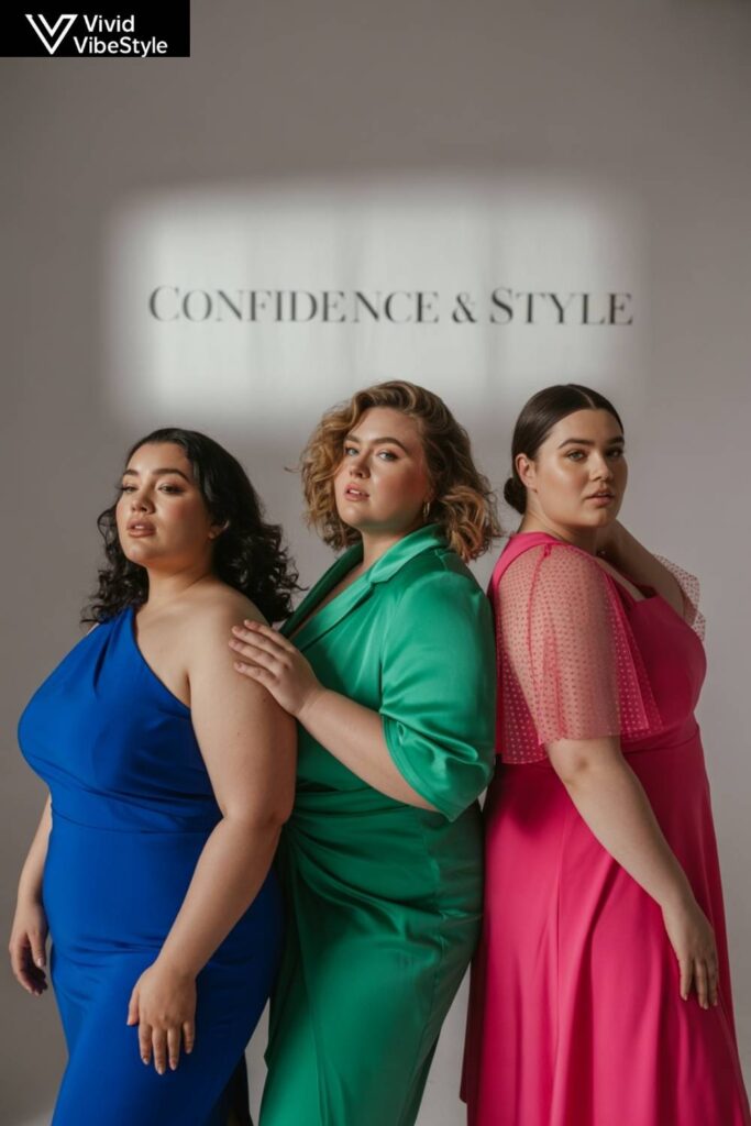 2025 plus size wedding guest fashion trends with one-shoulder, wrap, and sheer sleeve dresses