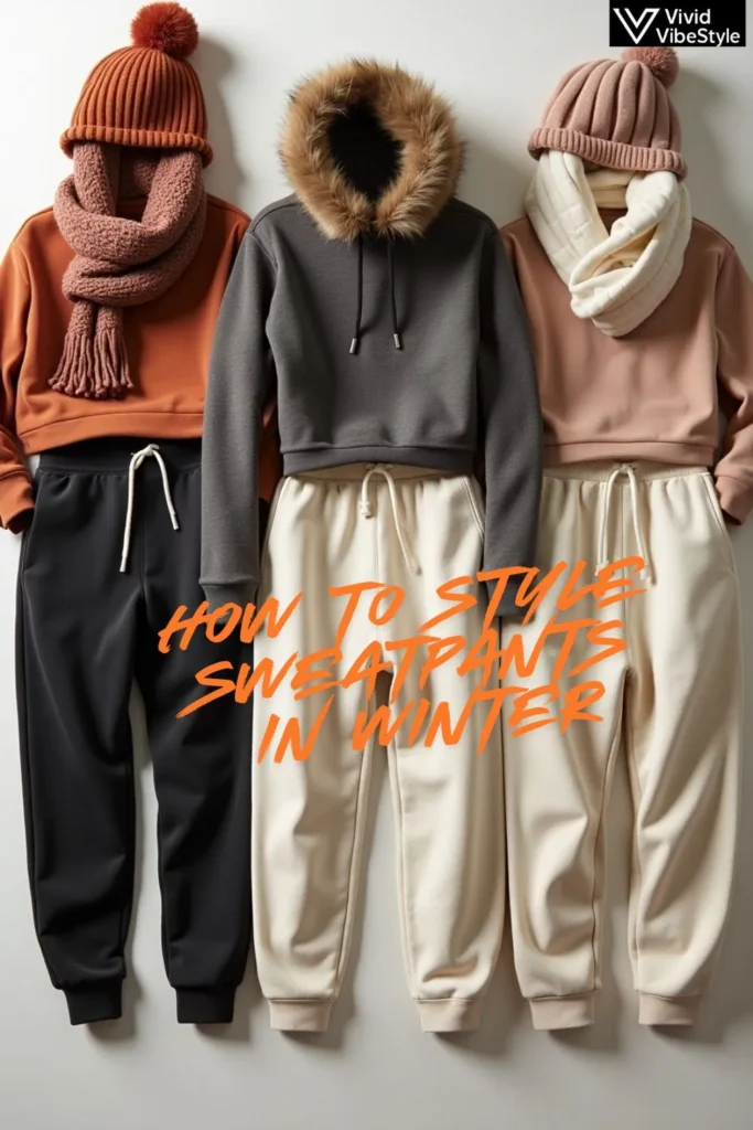 how to style sweatpants in winter 
