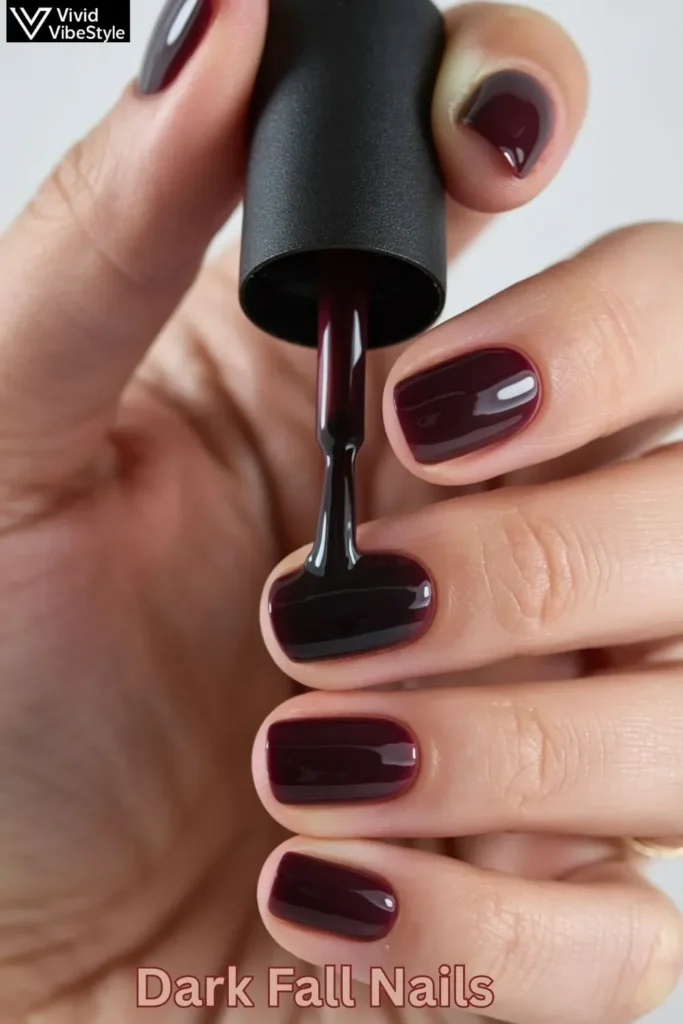 Dark fall nails