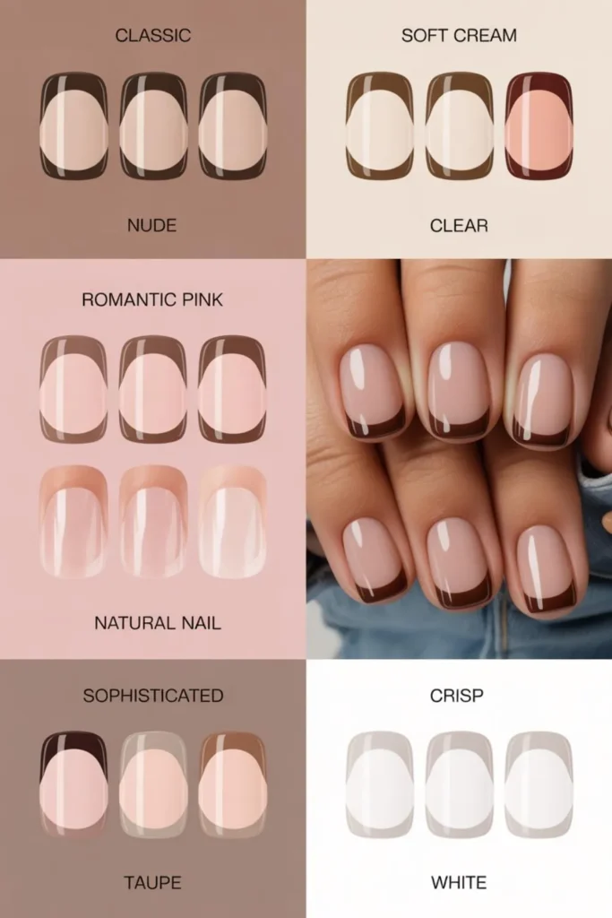Mocha French Tip Nails