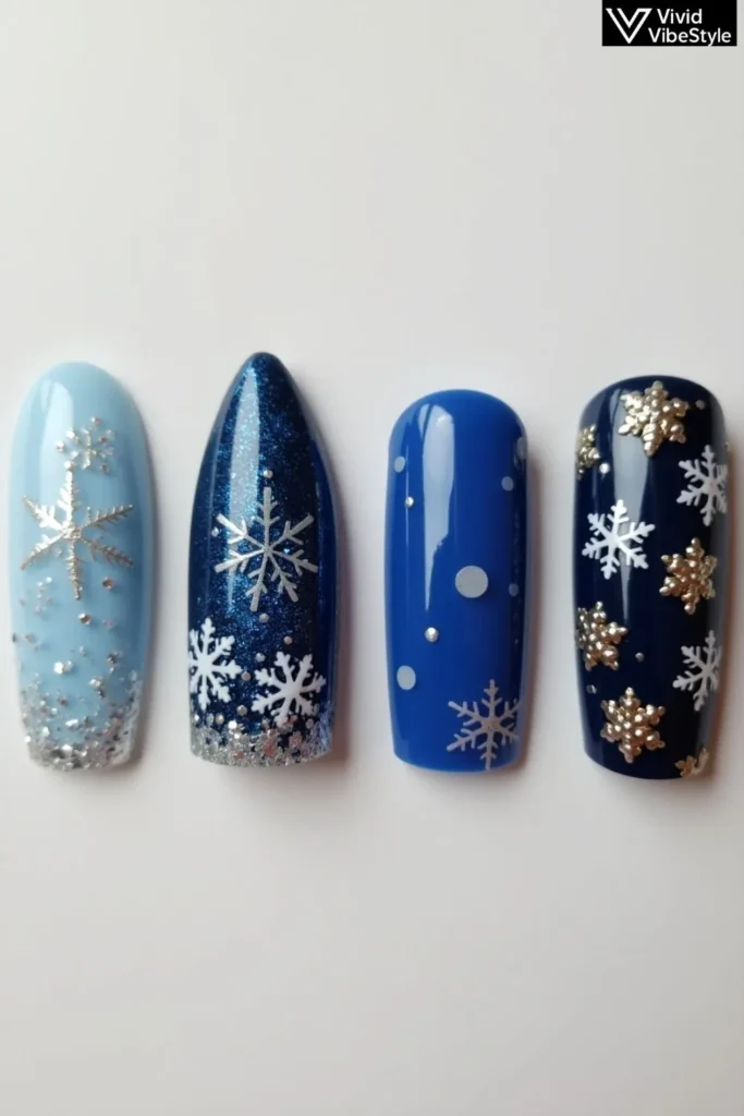 Blue Christmas Nails 2025