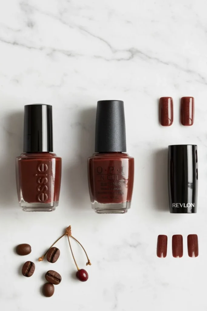 Cherry mocha nails