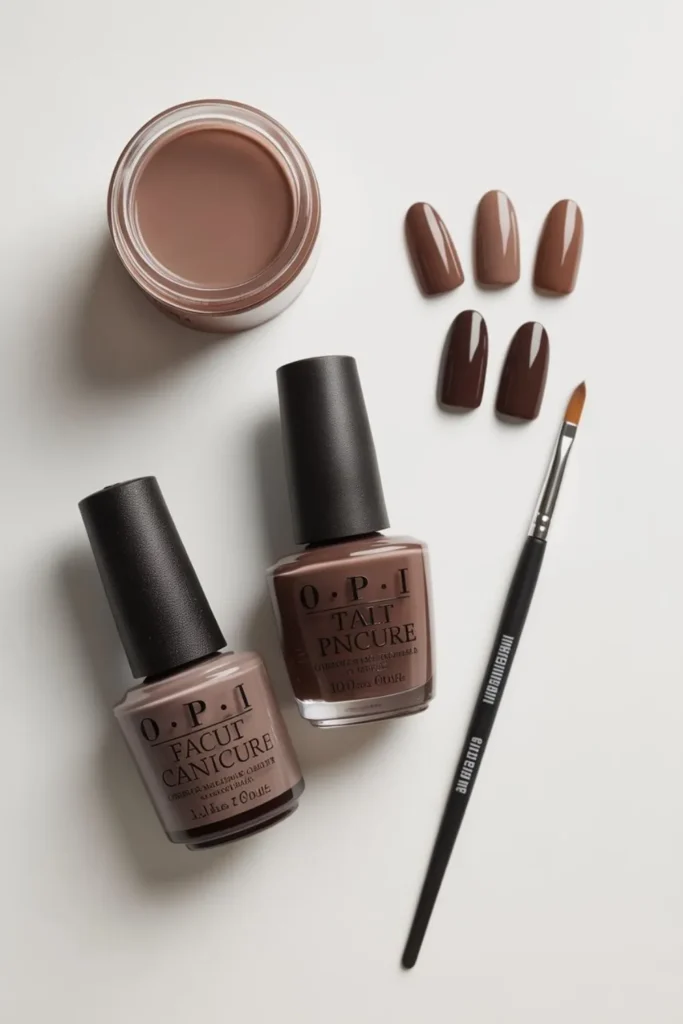 Chocolate Brown French Tips