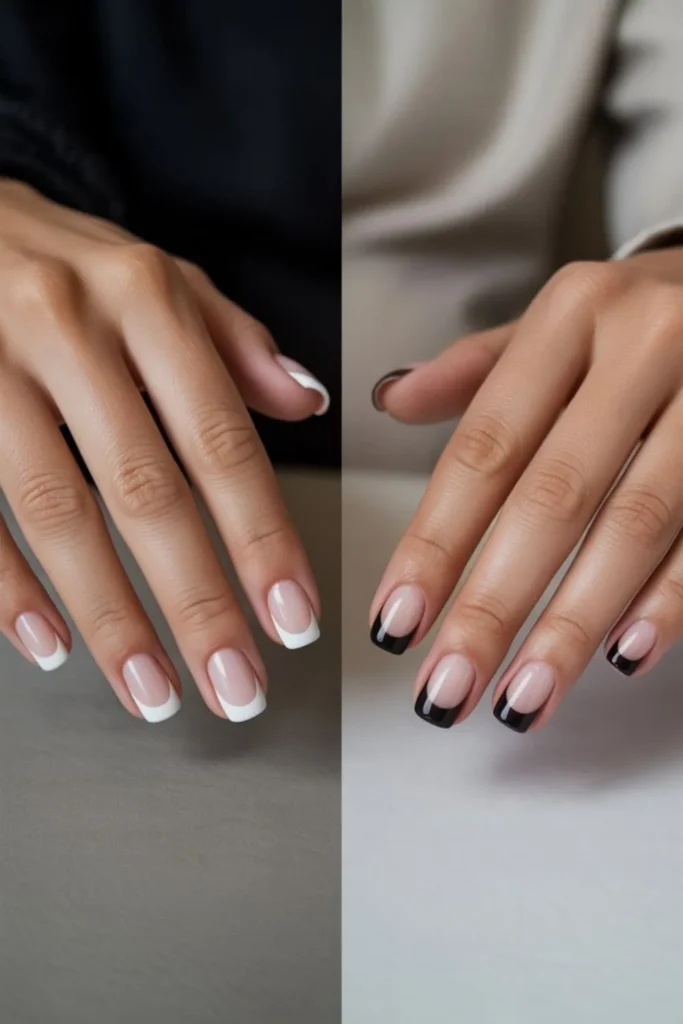 Black French Tip Nails
