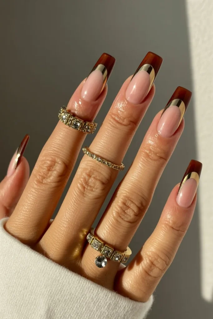 Brown French Tips