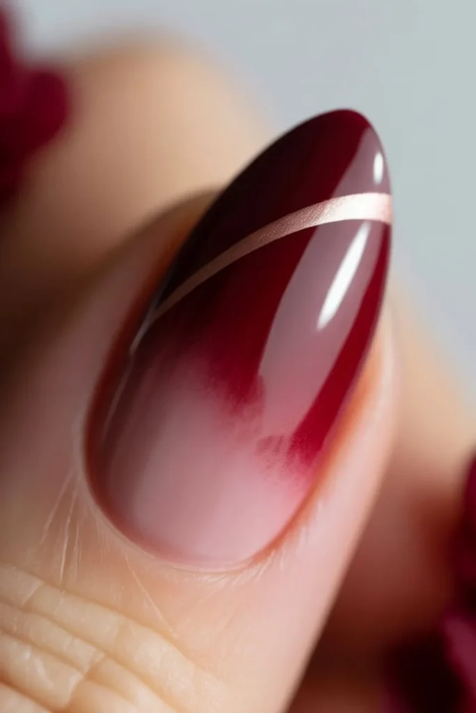 Almond-shaped fall nails