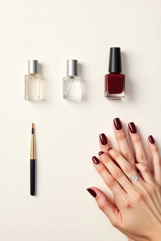 Cherry mocha nails