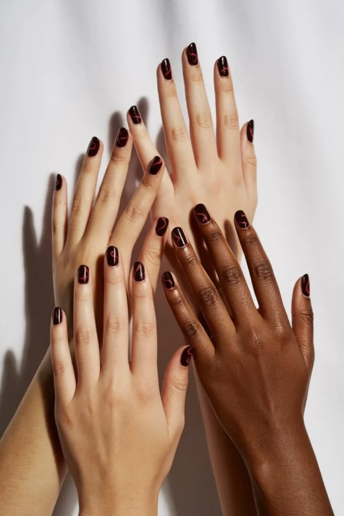 Cherry mocha nails