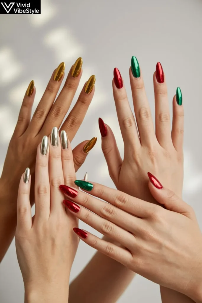 Christmas Chrome Nails