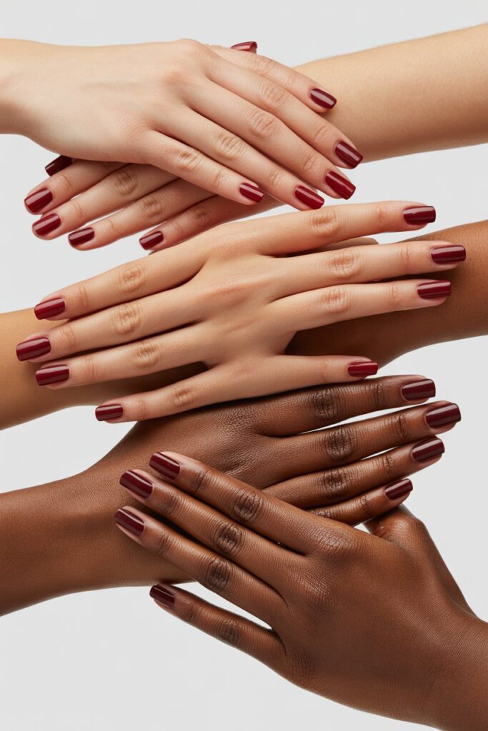 Dark Red Nails