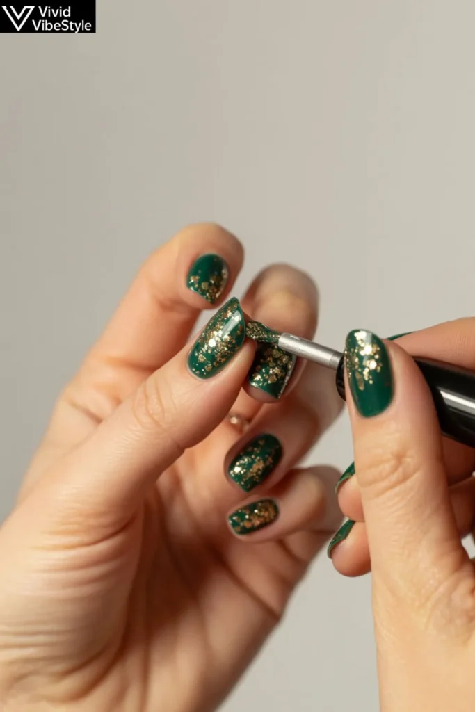 Glitter Christmas Nails