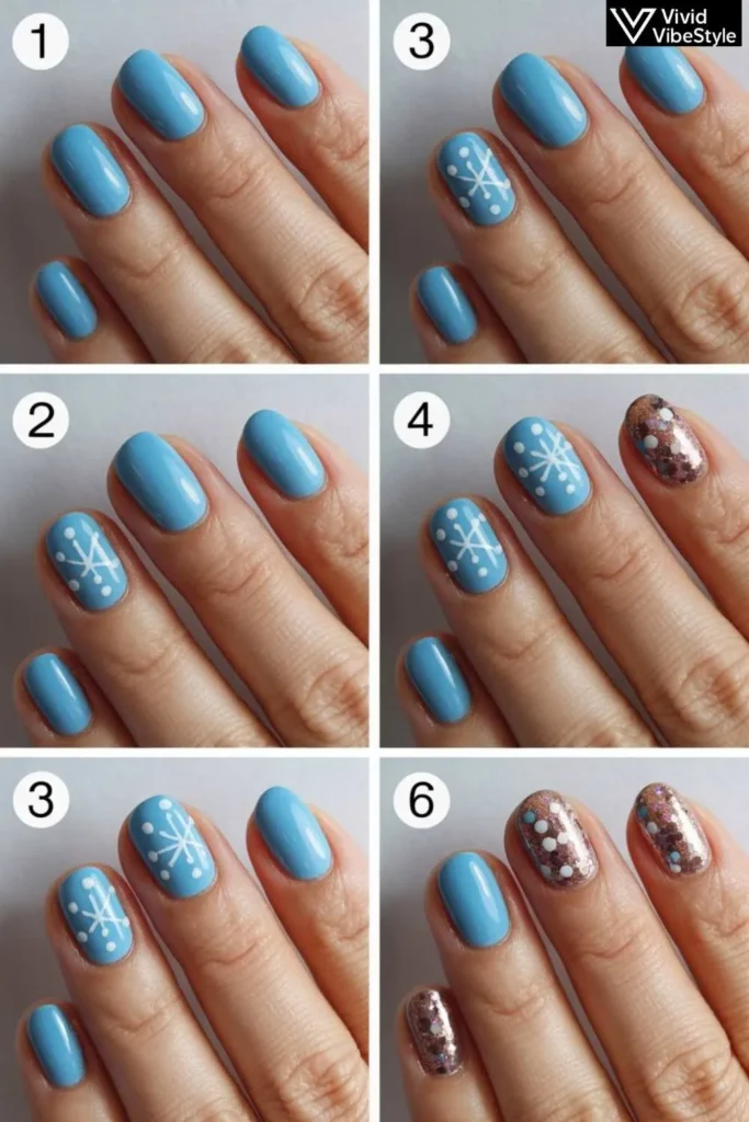 Blue Christmas Nails 2025