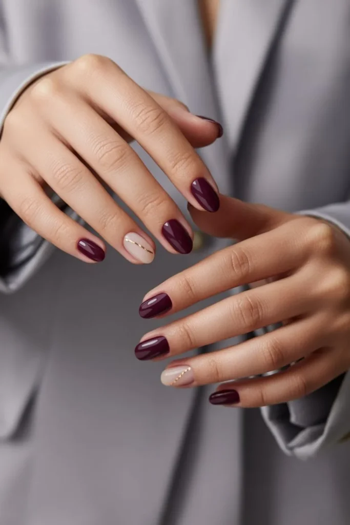Almond-shaped fall nails