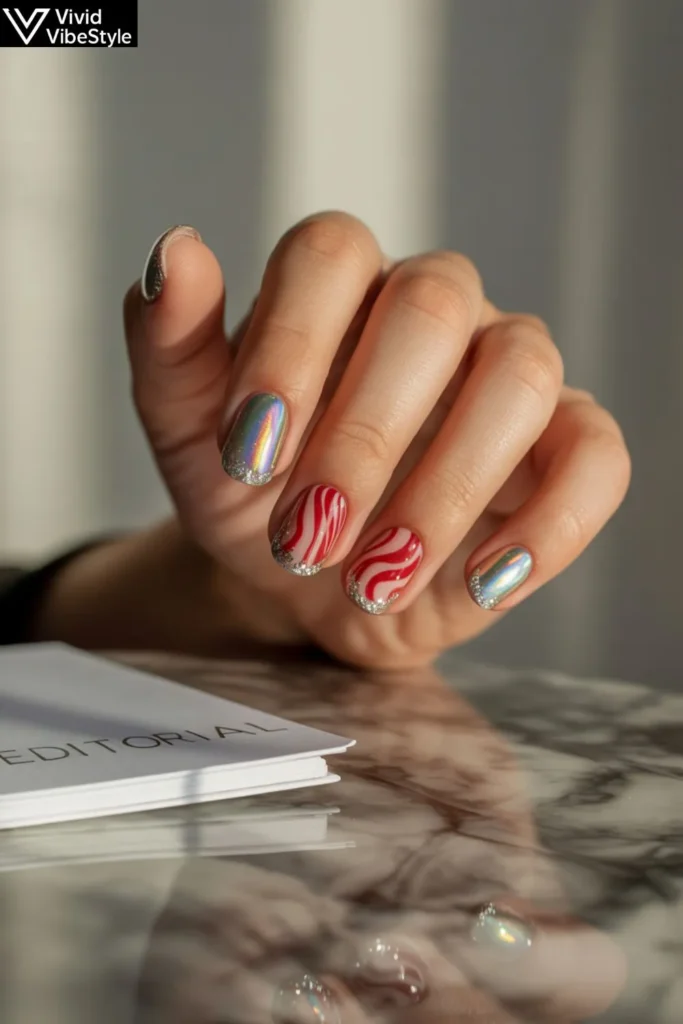 Christmas Chrome Nails