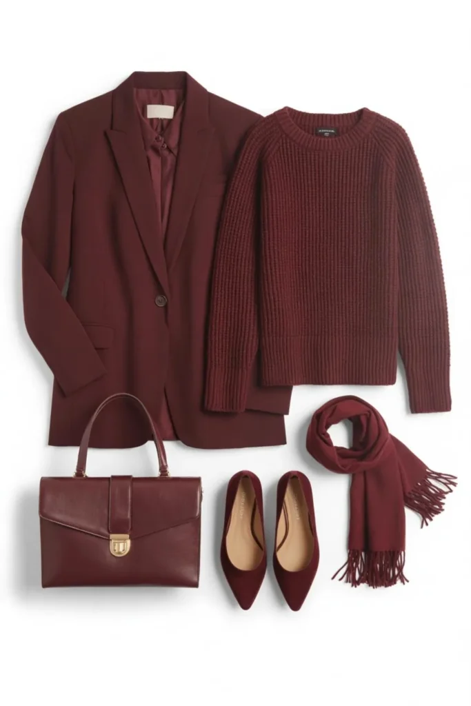 Burgundy outfits