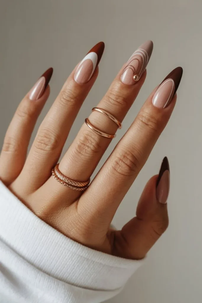 Brown French Tips