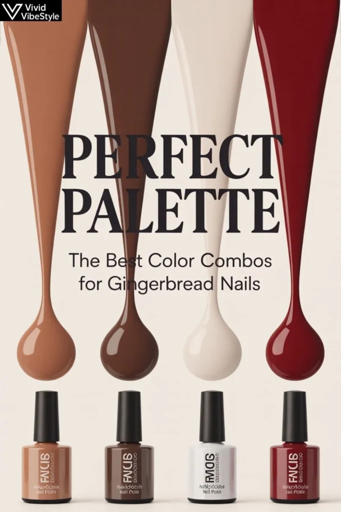 The best color combinations for gingerbread nails include warm browns, creamy whites, and festive accent colors