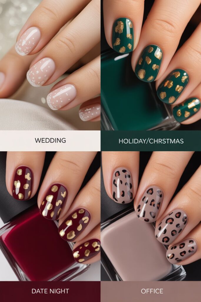 Leopard print fall nails