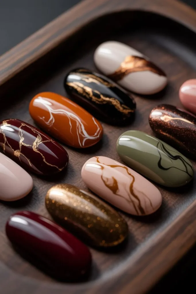 Marble Fall Nails