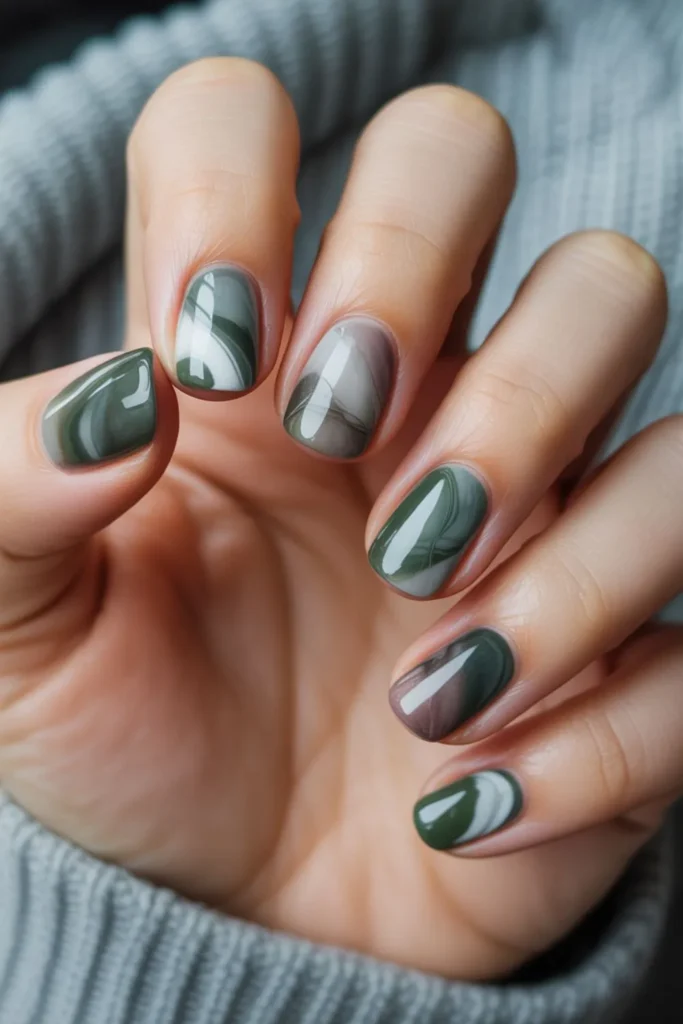 Marble Fall Nails