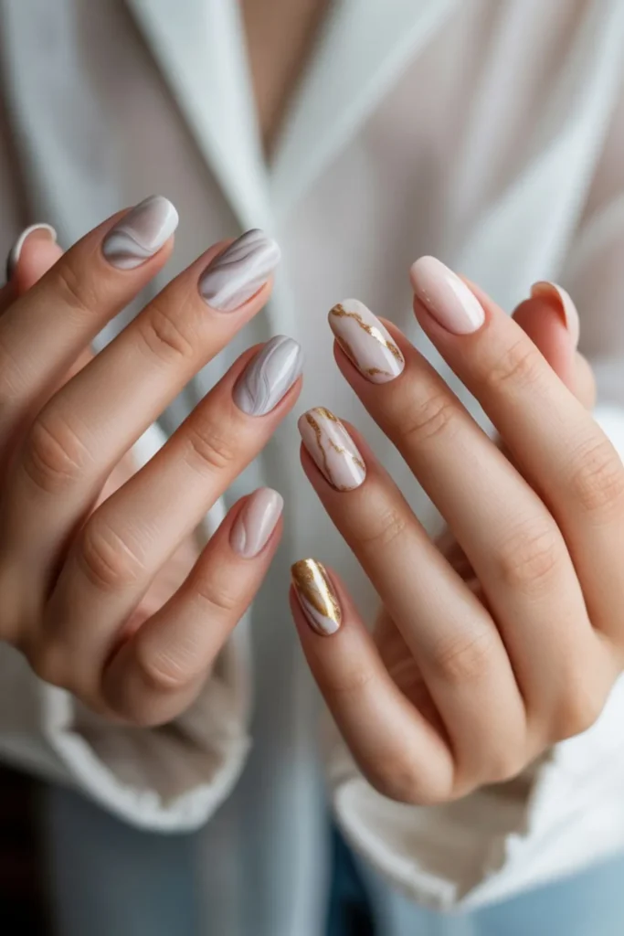Marble Fall Nails
