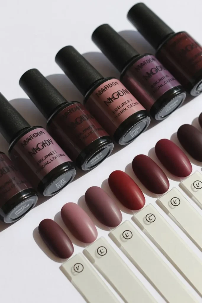 Matte Dark Red Nails