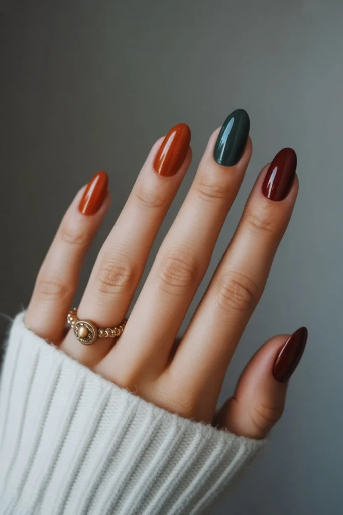 Rust orange nails