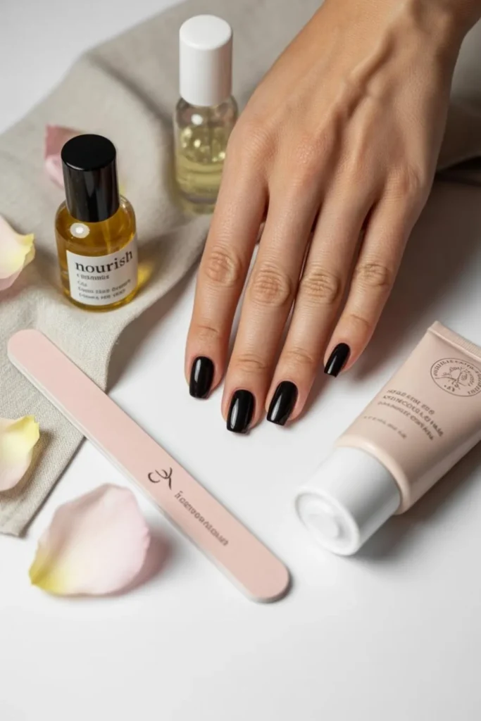 Black French Tip Nails