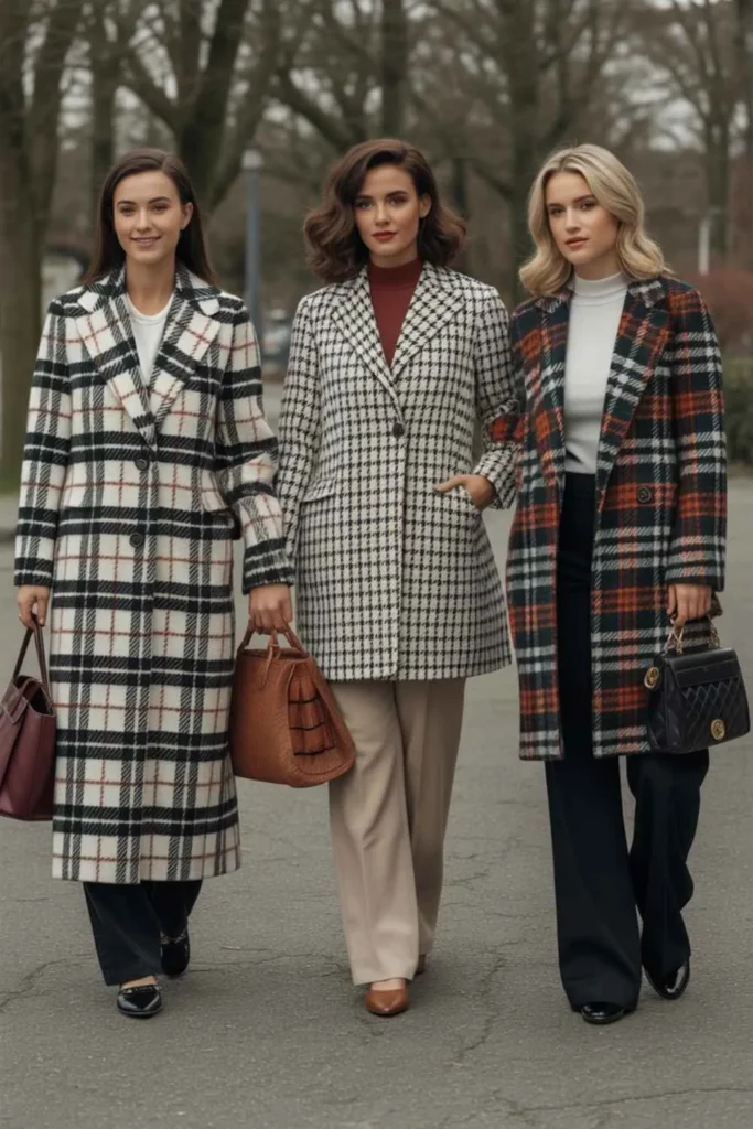Plaid coat fall outfit