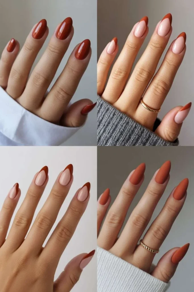Rust Almond Nails