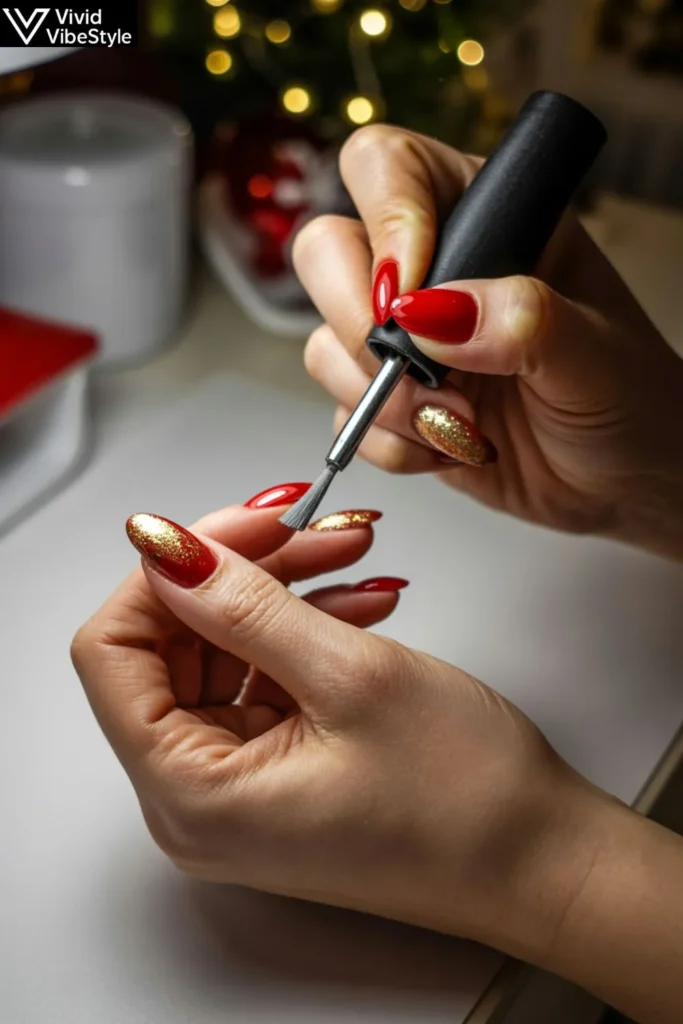 Christmas Chrome Nails