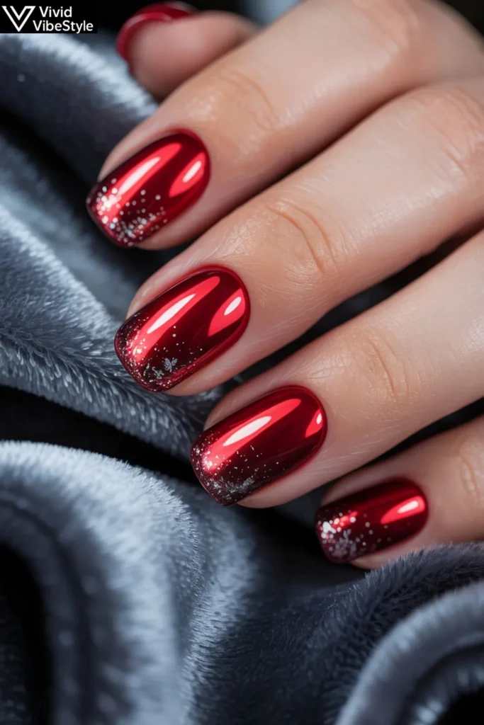 Christmas Chrome Nails