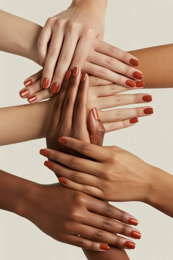 Rust orange nails