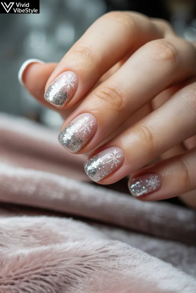 Silver Christmas Nails