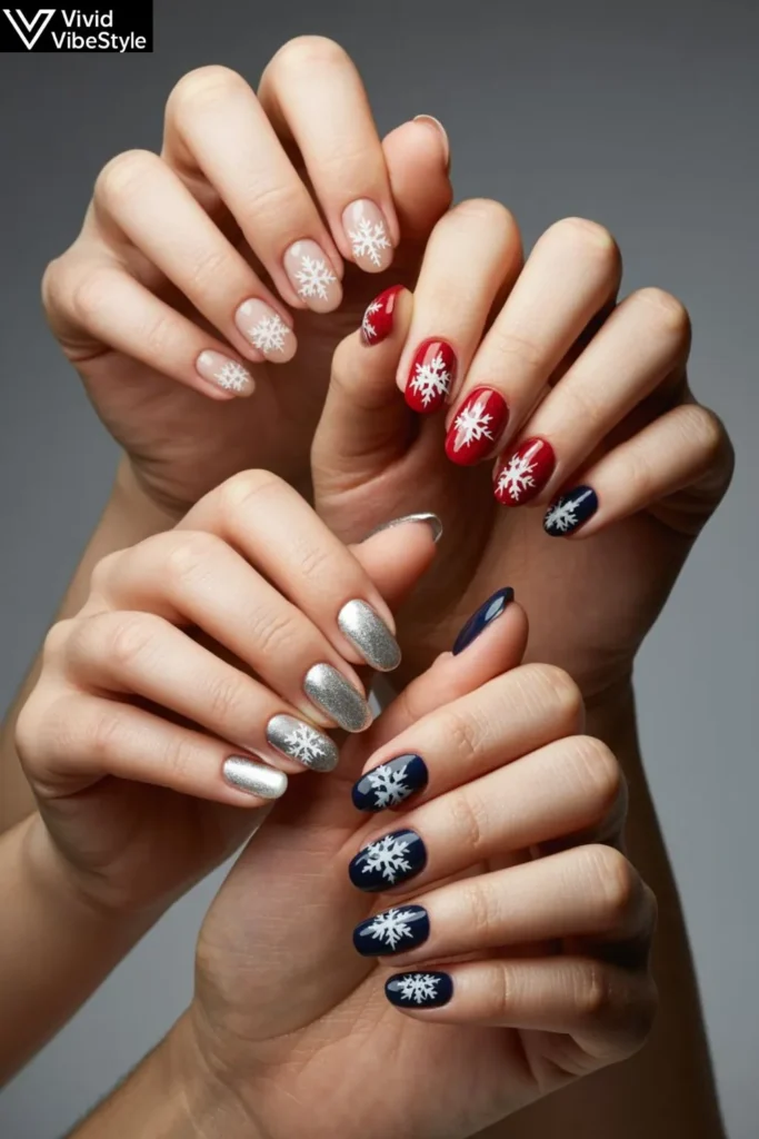 Snowflake Nails: 60+ Enchanting Winter Nail Art Designs for 2025 3 Snowflake Nails