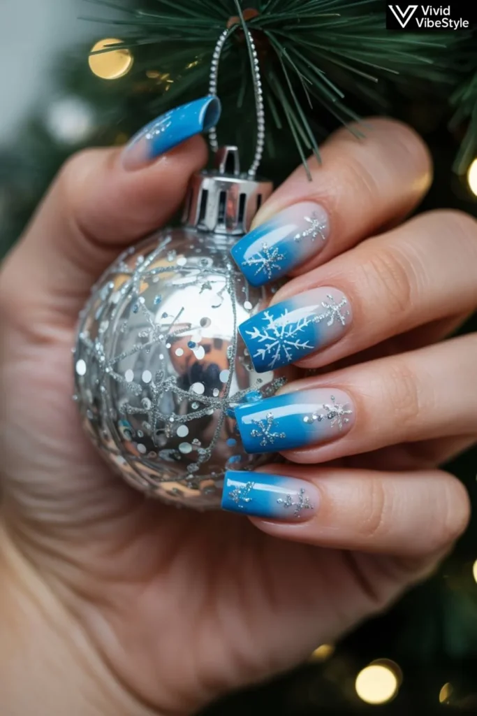 Blue Christmas Nails 2025