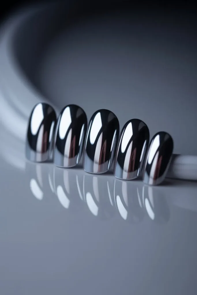 Icy Chrome Nails