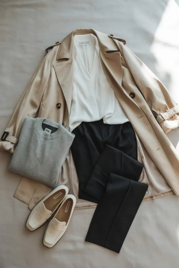 neutral layered outfits