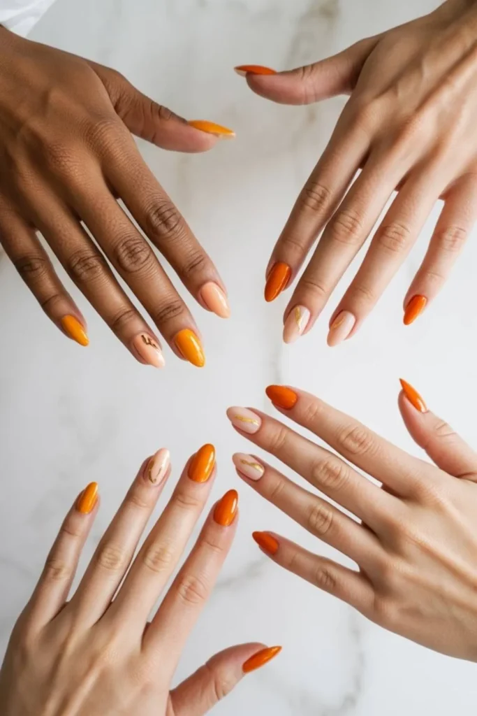 Pumpkin Orange Fall Nails