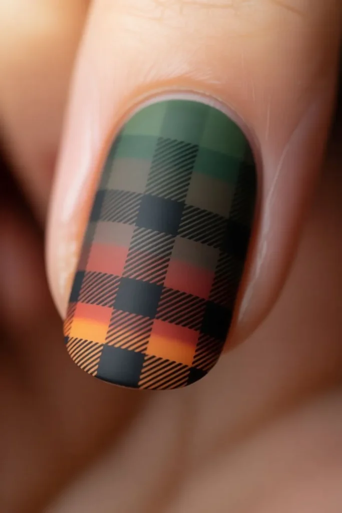 Fall Plaid Nails Design: Master the Cozy Autumn Pattern Trend 4 Fall Plaid Nails Design