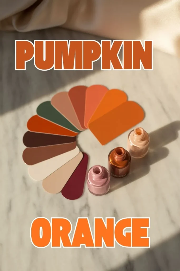 Pumpkin Orange Nails Design