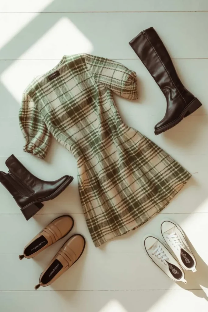 Plaid Mini Dress Outfit