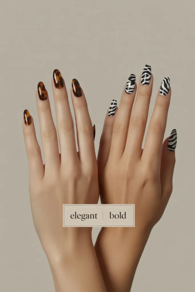 Autumn Animal Print Nails