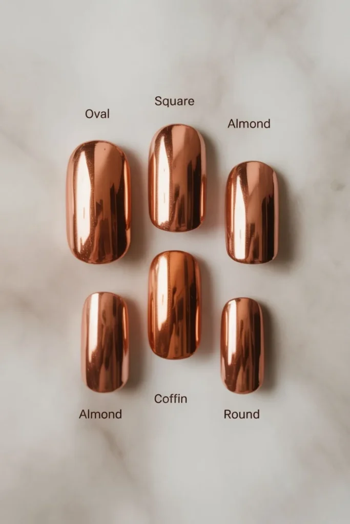 Autumn Chrome Nails Trend 2025: The Metallic Revolution Defining Fall Style 3 Autumn Chrome Nails Trend 2025