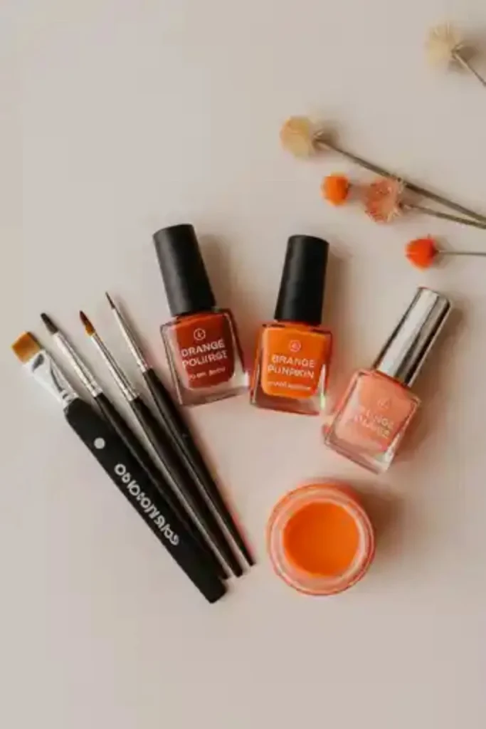 Pumpkin Orange Nails Design