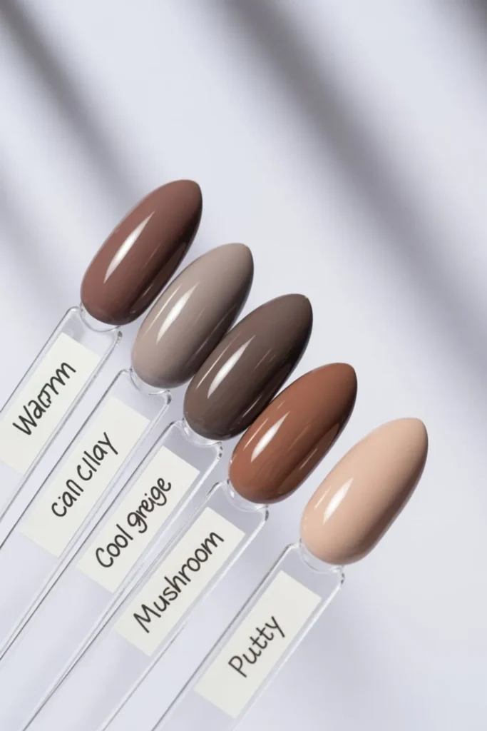 Matte Taupe Nails Autumn