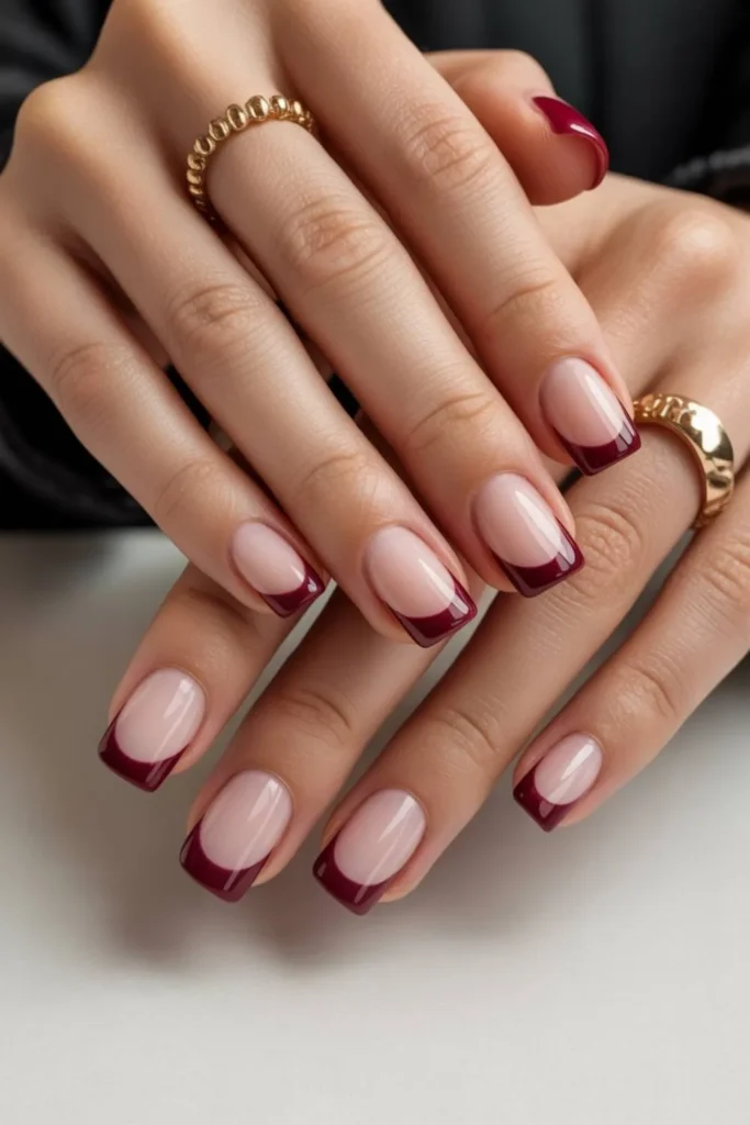 Burgundy Nails Design