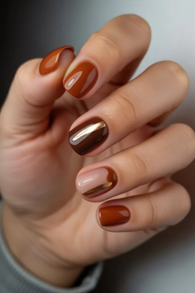 Short Burnt Orange Nails: The Ultimate 2025 Fall Style Guide That's Taking Over Social Media 5 Short Burnt Orange Nails