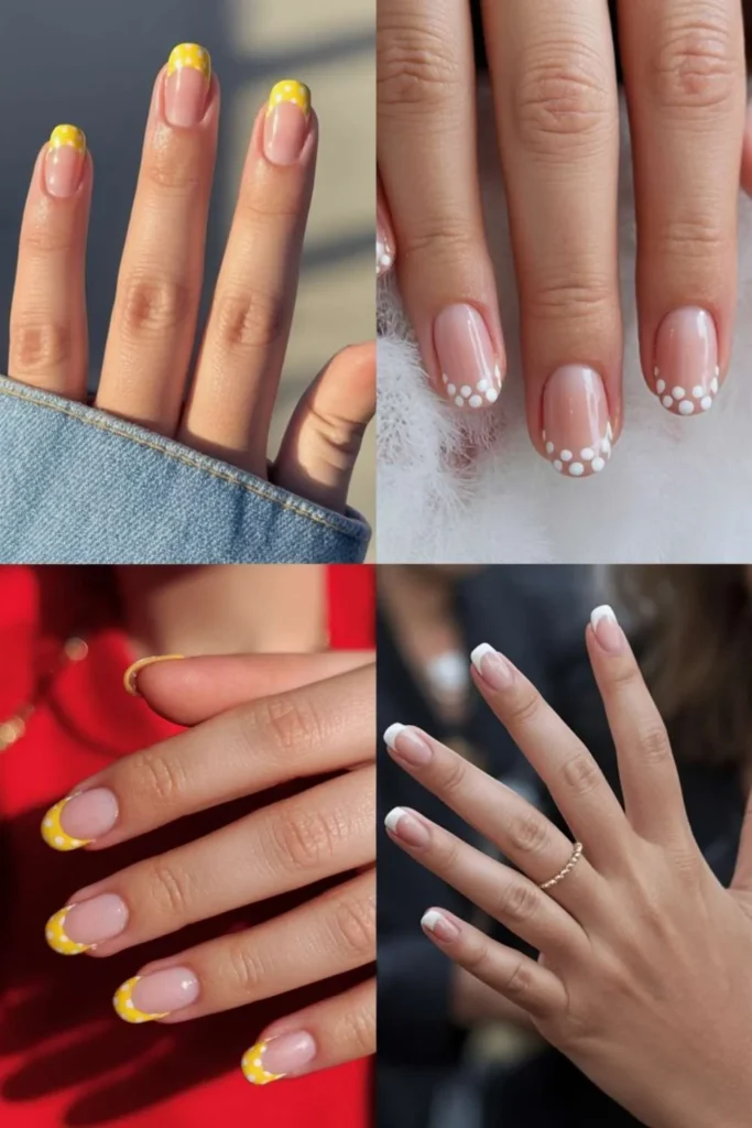 Polka Dot French Tip Nails