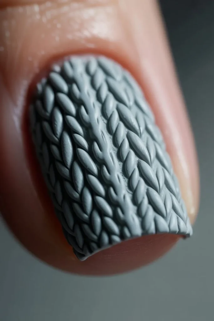 Sweater Texture Nails Design